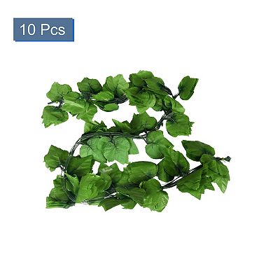 Home Decor Green Artificial Grape Leaves Hanging Vine 6.2Ft 10 Pcs