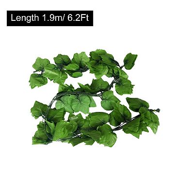 Home Decor Green Artificial Grape Leaves Hanging Vine 6.2Ft 10 Pcs