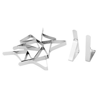 Banquet Picnic Metal Adjustable Desk Table Cloth Holder Clip Silver Tone 10 pc