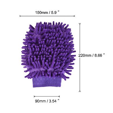 2Pcs Microfiber Chenille Dusting Wash Mitten Set for Cleaning