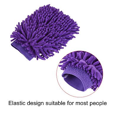 2Pcs Microfiber Chenille Dusting Wash Mitten Set for Cleaning
