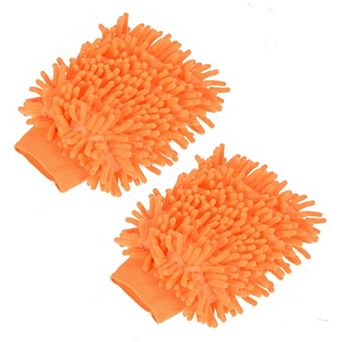 2 pc Microfiber Chenille Dusting Wash Mitten Set for Cleaning