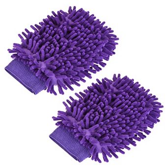 2 pc Microfiber Chenille Dusting Wash Mitten Set for Cleaning