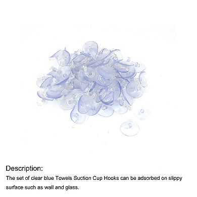 100 Pcs Home Bathoom Clear Plastic 1.2" Dia Suction Cup Hook Hangers