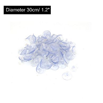 100 Pcs Home Bathoom Clear Plastic 1.2" Dia Suction Cup Hook Hangers