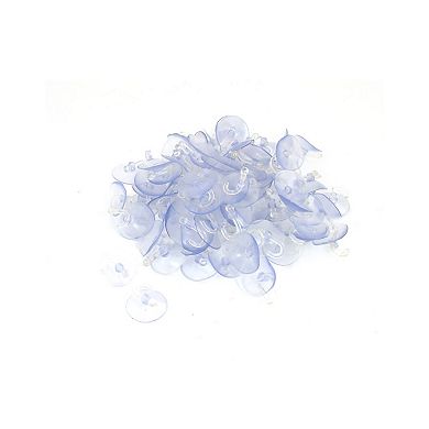 100 Pcs Home Bathoom Clear Plastic 1.2" Dia Suction Cup Hook Hangers