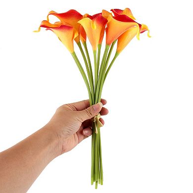 Room Wedding Decor Calla Lily Artificial Flowers Bouquet 10 Pcs