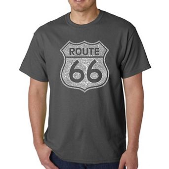 Cities Along Route 66 - Men's Word Art T-shirt