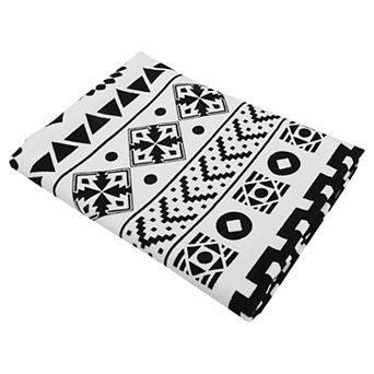 Beach Towel Geometry Pattern Classic Design for Beach Black White 59"x30"