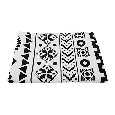 Beach Towel Geometry Pattern Classic Design for Beach Black White 59"x30"