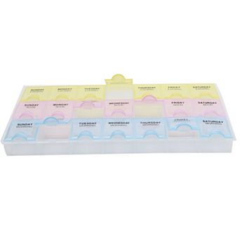 AM NOON PM 7 Day Weekly Pill Box Dispenser Organizer Holder Case