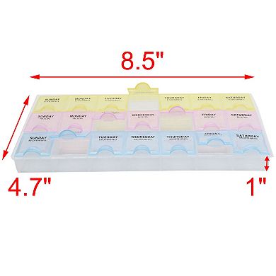 AM NOON PM 7 Day Weekly Pill Box Dispenser Organizer Holder Case