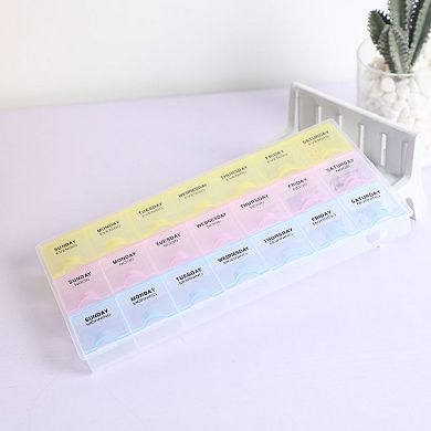 AM NOON PM 7 Day Weekly Pill Box Dispenser Organizer Holder Case