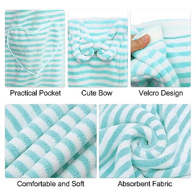 Bath Wrap Towel For Women Adjustable Bath Wrap For Shower Coral Fleece