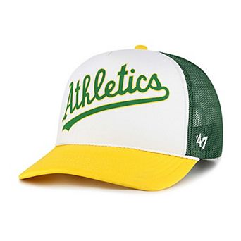 Men's '47 White Oakland Athletics Foam Front Script Trucker Snapback Hat