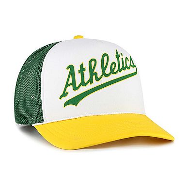 Men's '47 White Oakland Athletics Foam Front Script Trucker Snapback Hat