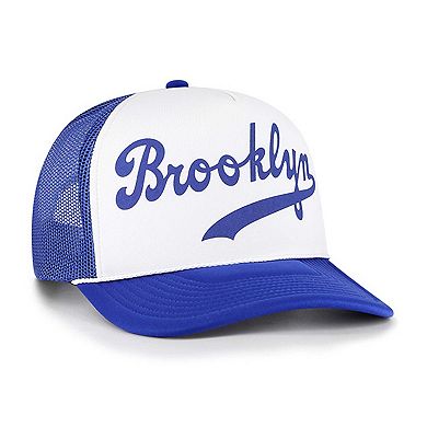 Men's '47 White Los Angeles Dodgers Foam Front Script Trucker Snapback Hat