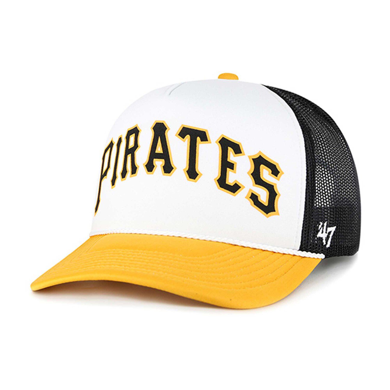 Mitchell & Ness Pittsburgh Pirates Cooperstown MLB Evergreen Trucker  Snapback Hat Cap - Off White