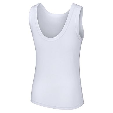 Women's Lusso Style White Los Angeles Dodgers Lindy Tank Top