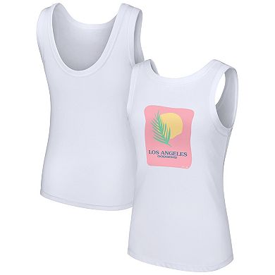 Women's Lusso Style White Los Angeles Dodgers Lindy Tank Top