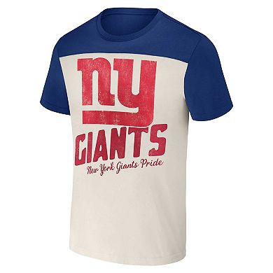 Men's NFL x Darius Rucker Collection by Fanatics Cream New York Giants Colorblocked T-Shirt