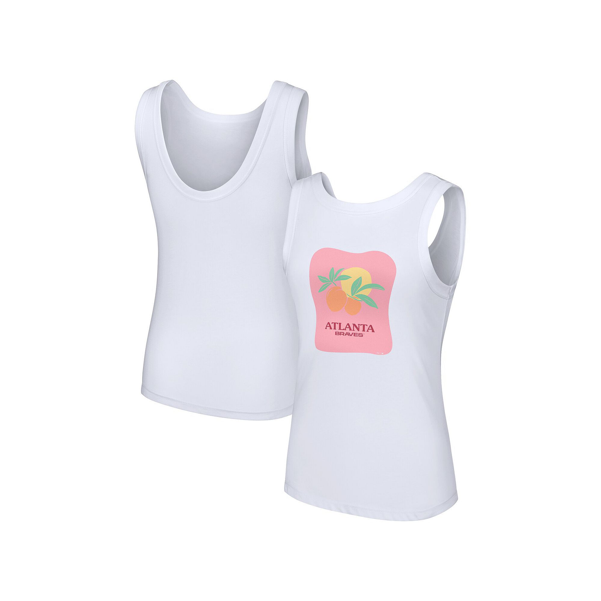 Womens Lusso Style  White Atlanta Braves Lindy Tank Top, Size: XS