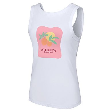 Women's Lusso Style White Atlanta Braves Lindy Tank Top
