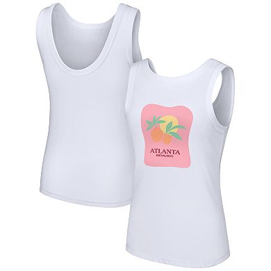 Women's Lusso Style White Atlanta Braves Lindy Tank Top