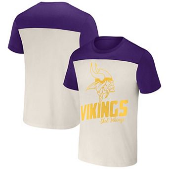 Men's NFL x Darius Rucker Collection by Fanatics Cream Minnesota Vikings Colorblocked T-Shirt