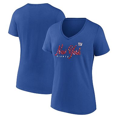 Women's Fanatics Branded Royal New York Giants Shine Time V-Neck T-Shirt