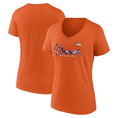 Women's Fanatics Branded Orange Denver Broncos Shine Time V-Neck T-Shirt