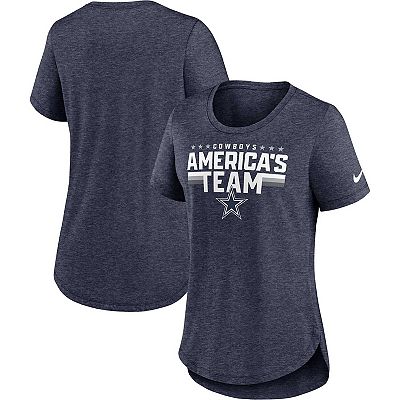 Women s Nike Heather Navy Dallas Cowboys Local Fashion Tri Blend T Shirt