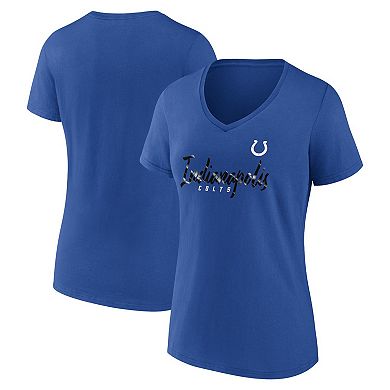 Women's Fanatics Branded Royal Indianapolis Colts Shine Time V-Neck T-Shirt