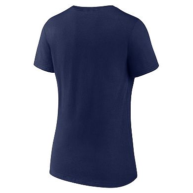 Women's Fanatics Branded College Navy Seattle Seahawks Shine Time V-Neck T-Shirt
