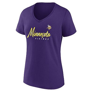 Women's Fanatics Branded Purple Minnesota Vikings Shine Time V-Neck T-Shirt