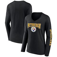 New Era Women's Pittsburgh Steelers Black Sporty Long Sleeve Crop