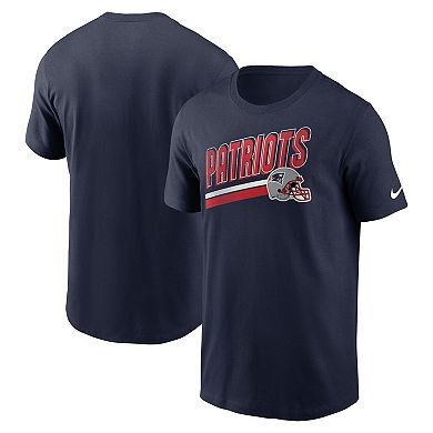 Men's Nike Navy New England Patriots Essential Blitz Lockup T-Shirt