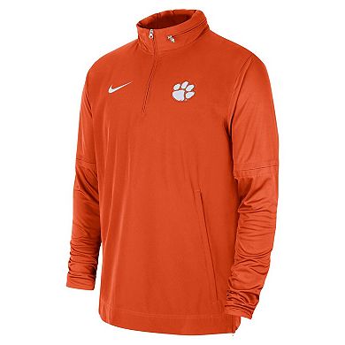 Men's Nike Orange Clemson Tigers 2023 Coach Half-Zip Hooded Jacket