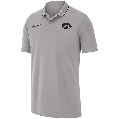 Men's Nike Gray Iowa Hawkeyes 2023 Coaches Performance Polo