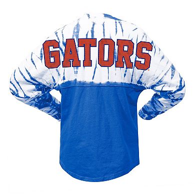 Women's Royal Florida Gators Tie-Dye Long Sleeve Jersey T-Shirt