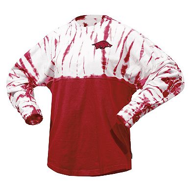 Women's Cardinal Arkansas Razorbacks Tie-Dye Long Sleeve Jersey T-Shirt