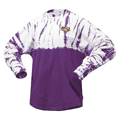 Women's Purple LSU Tigers Tie-Dye Long Sleeve Jersey T-Shirt