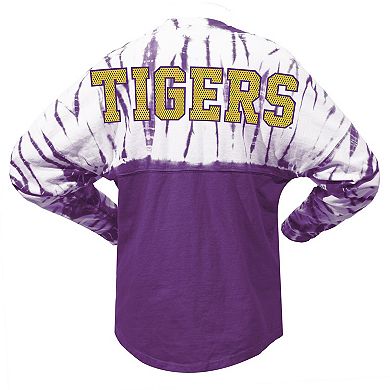 Women's Purple LSU Tigers Tie-Dye Long Sleeve Jersey T-Shirt