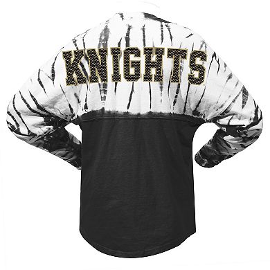 Women's Black UCF Knights Tie-Dye Long Sleeve Jersey T-Shirt