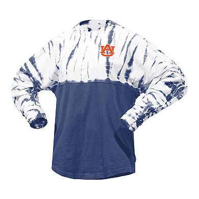 Women's Navy Auburn Tigers Tie-Dye Long Sleeve Jersey T-Shirt