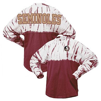 Women's Garnet Florida State Seminoles Tie-Dye Long Sleeve Jersey T-Shirt