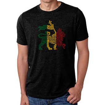 Rasta Lion - One Love - Men's Premium Blend Word Art T-Shirt