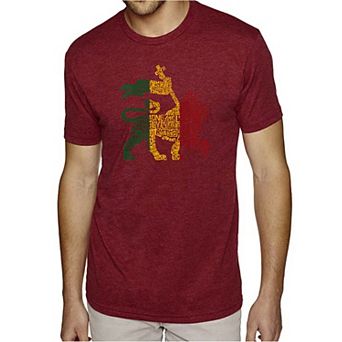 Rasta Lion - One Love - Men's Premium Blend Word Art T-Shirt
