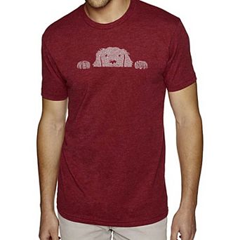 Peeking Dog - Men's Premium Blend Word Art T-Shirt