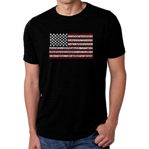 50 States USA Flag - Men's Premium Blend Word Art T-Shirt